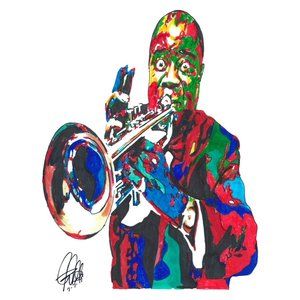 Louis Armstrong Trumpet Dixieland Music Poster Print Wall Art 18x24
